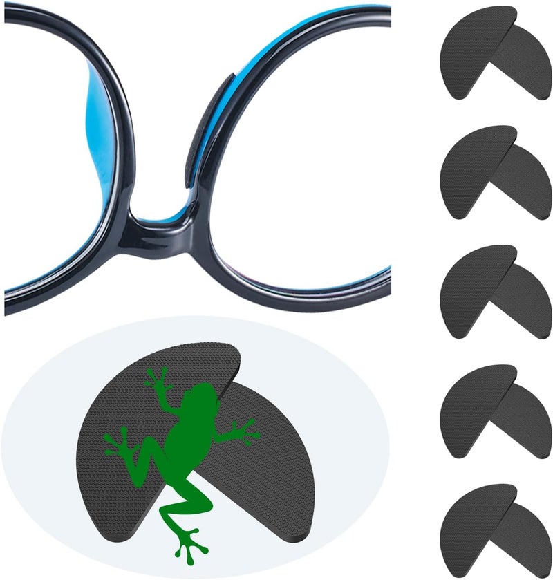 fusanwin Eyeglass Nose Pads, 1mm Thickness, Thousands of Frog-Inspired Microstructured Fibers, Anti Slip Soft Adhesive Silicone Nose Pads, Glasses Nose Pad for Glasses, Sunglasses (5 Pairs Black) - Image 1